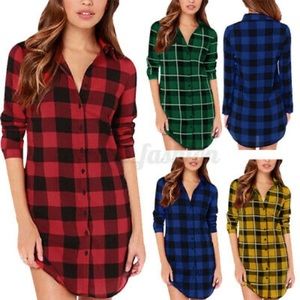 Plaid Pocket Turn-Down Collar Shirt
